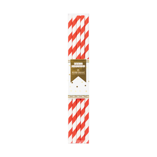 Red Striped Paper Straws