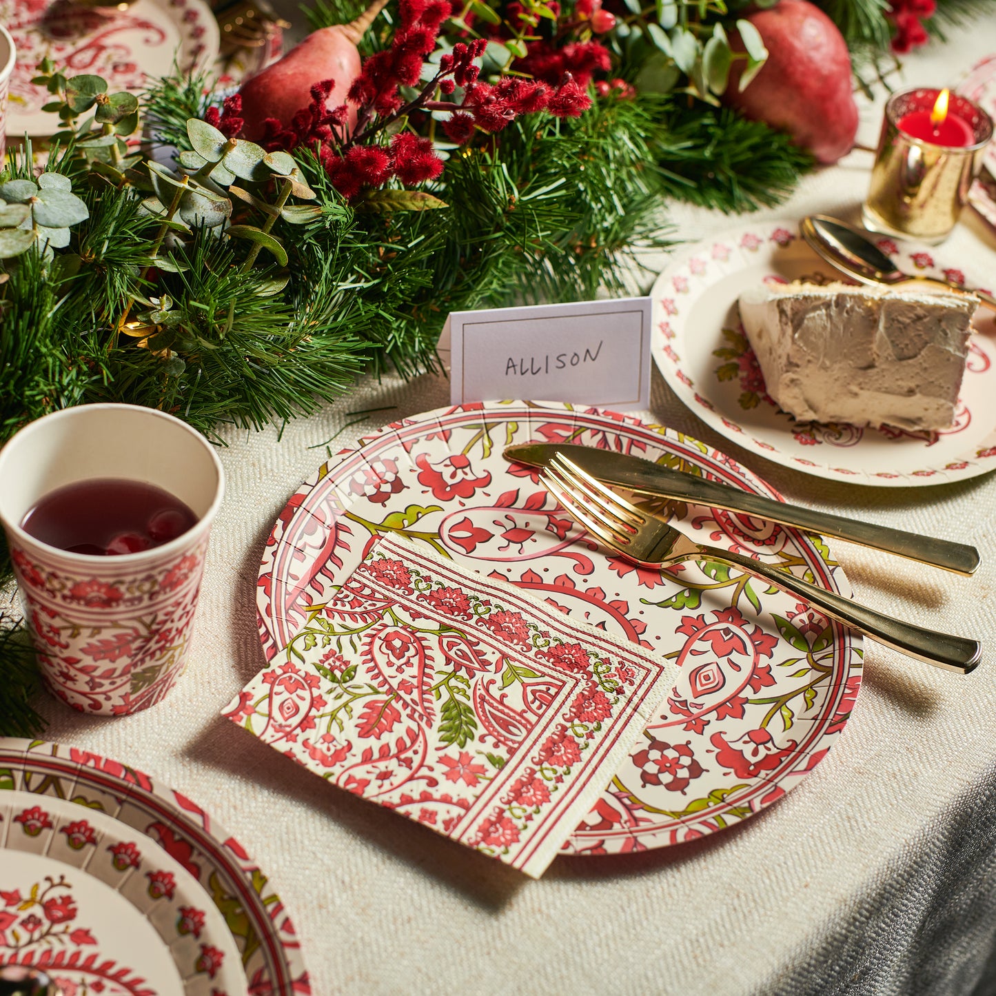 Festive Paisley Cups