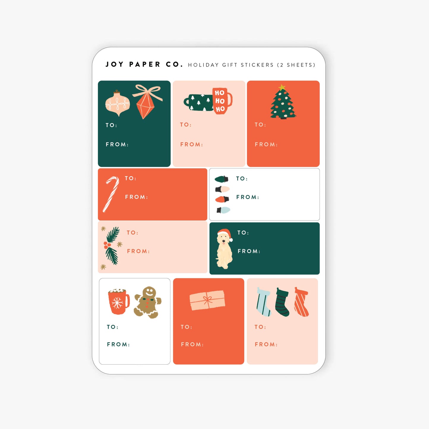 Holiday Gift Sticker Sheet (Set of 2)