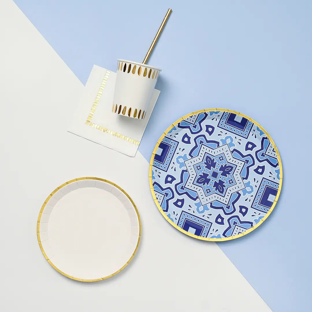 White Brushstroke Cocktail Napkins