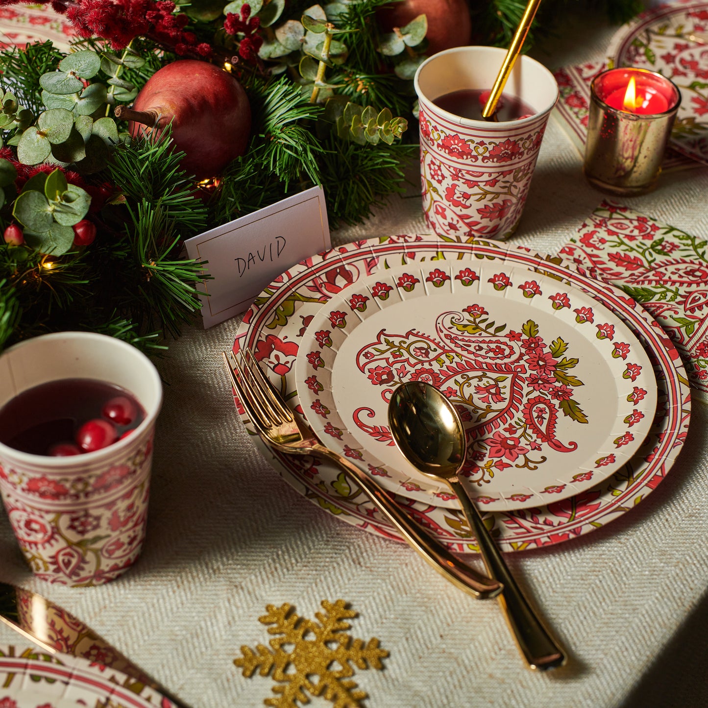 Festive Paisley Cups