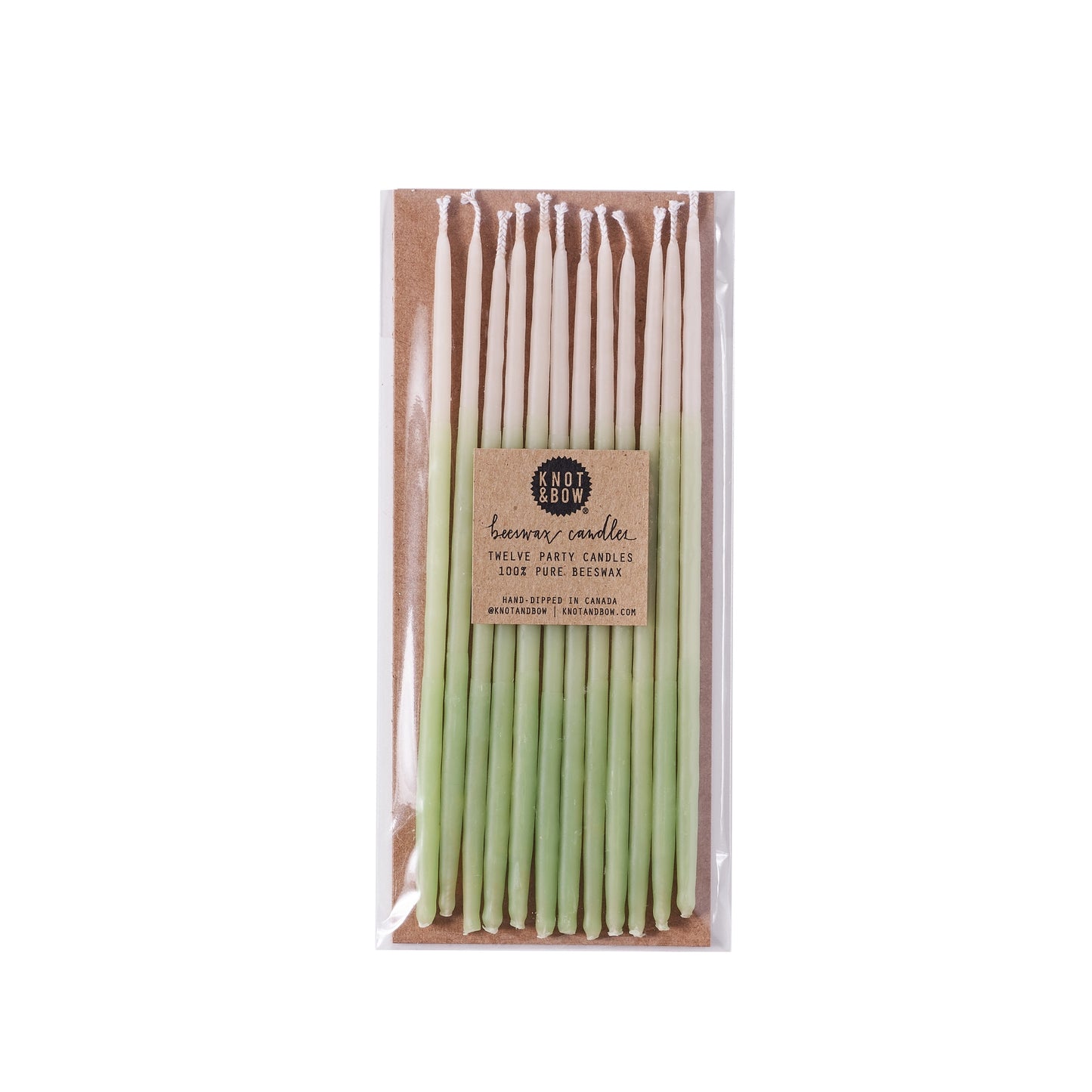 Tall Mint Ombre Beeswax Birthday Candles