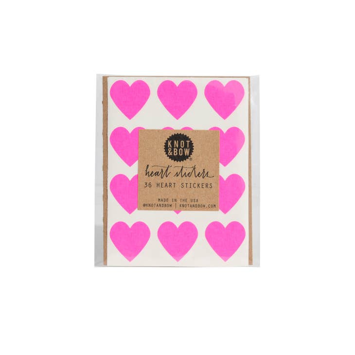Neon Pink Heart Stickers