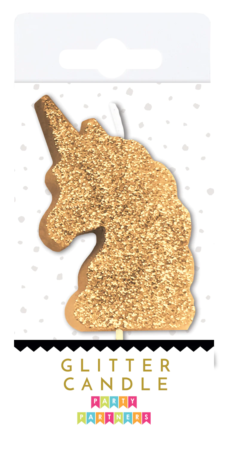Gold Glitter Number Candle