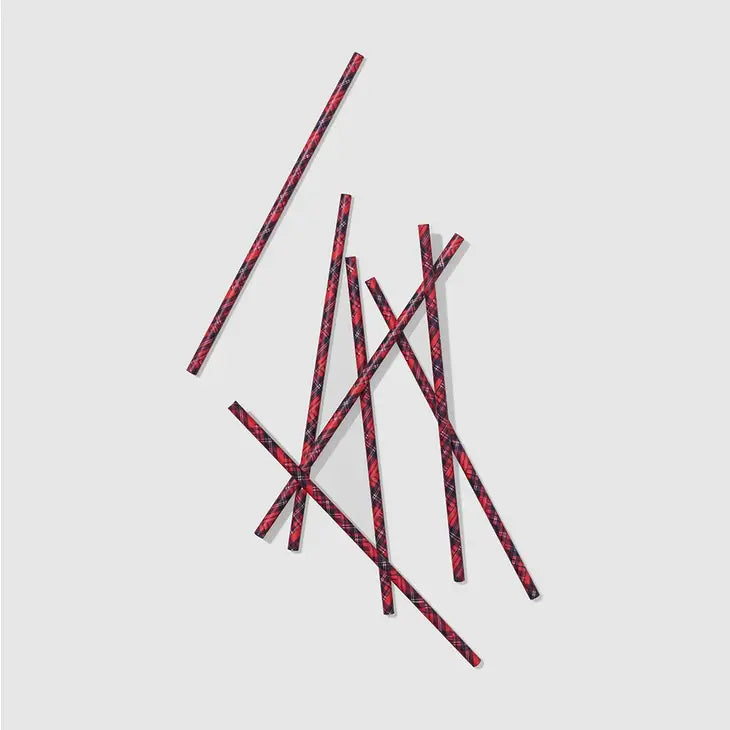 Plaid Paper Straws